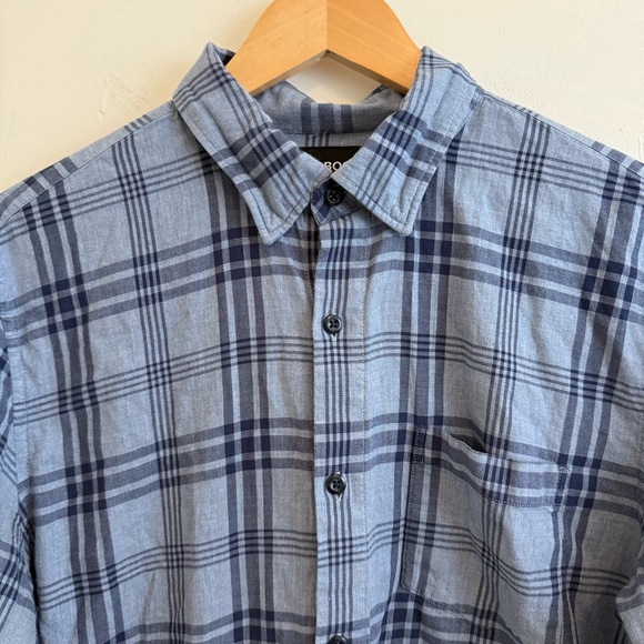Bonobos Navy and Light Blue Checkered Flannel - Picture 2 of 9